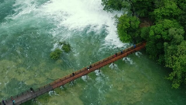 Aerial view of amazing Skradinski buk waterfall in Krka National Park, Croatia.