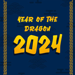 Naklejka na ściany i meble Happy Year of the Dragon 2024 