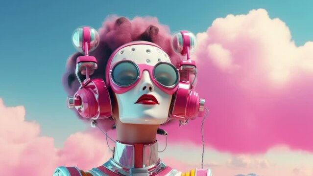 Beautiful science fiction female robot