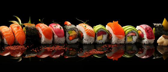 Sushi - a traditional dish in an interesting composition