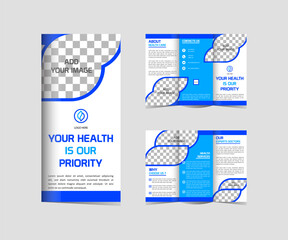 Medical Tri-Fold Brochure Template Design  editable and resizable