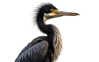 Majestic Anhinga Spreads Its Wings in Serene Wetlands Isolated on Transparent Background PNG.