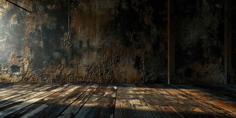 Forgotten Metal Room: Weathered and Grimy Background with Vintage Texture - obrazy, fototapety, plakaty