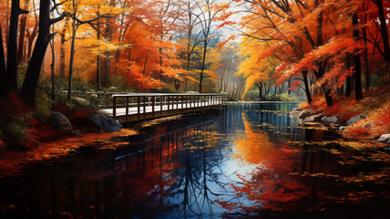 Obraz na płótnie Canvas colorful autumn foliage vibrant hues high