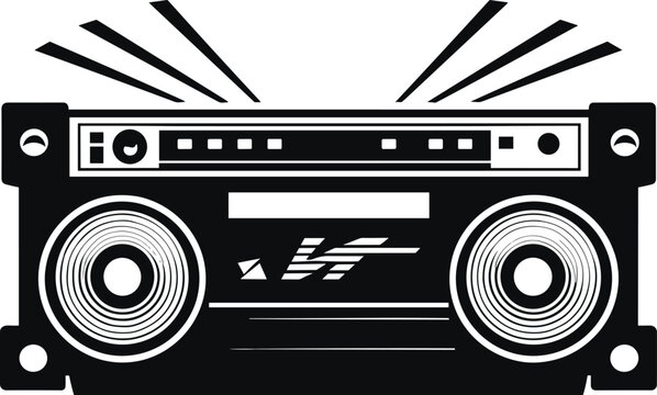 Modern Boombox Vector Design for Contemporary Hip-Hop and Rap Music