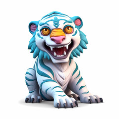 3d cartoon and funny style Tiger 