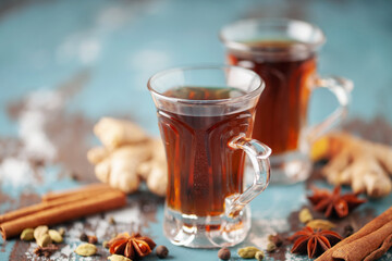 Dry Ginger Coffee with spices. Indian drink Chukku Kaapi .