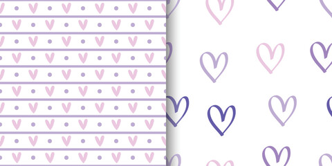 Heart Love Seamless pattern set. Design for blankets, pillows, pyjamas, clothes, t-shirts, paper goods, background, wallpaper, wrapping, fabric, textile and more