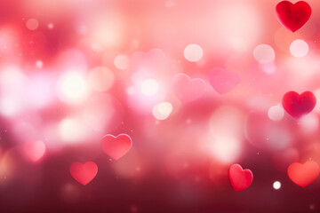 Romantic Glowing Hearts Background