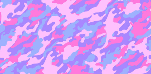 Fototapeta na wymiar Pink camouflage military pattern. Vector camouflage pattern for clothing design.