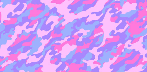 Pink camouflage military pattern. Vector camouflage pattern for clothing design.