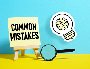 Common Mistakes is shown using the text and photo of magnifying glass