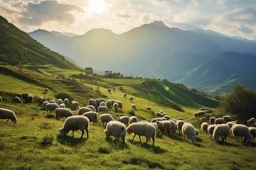 Selbstklebende Fototapeten flock of sheep © Sagra  Photography 