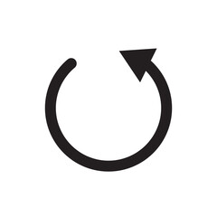 Reload vector icon. repeat or refresh vector button. restart or reset sign. update and upgrade icon in black color simple cog wheel process circle glyph flat design vector pictogram, infographic inter