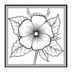 cute hand drawn flowers outline illustration 
hand drawn simple flower coloring page illustration