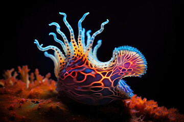 Fototapeta na wymiar A Nudibranch Sea Slug in an underwater environment