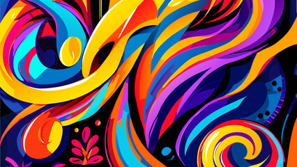 Bold and colorful graffiti-style designs. vektor icon illustation - obrazy, fototapety, plakaty