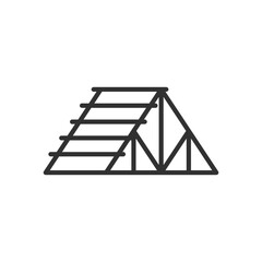 Roof truss, linear icon. Frame. Roof construction. Line with editable stroke