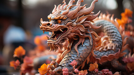 Happy chinese new year 2024 the dragon - obrazy, fototapety, plakaty
