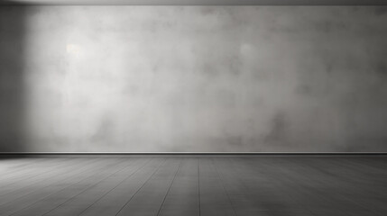 A beautiful original background image of an empty space in gray tones with a play of light and shadow on the wall and floor for design or creative work - obrazy, fototapety, plakaty