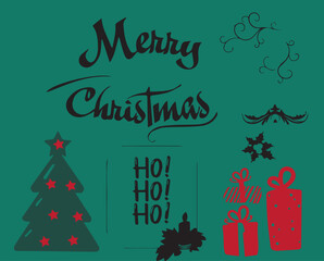 Merry Christmas artistic templates. Corporate Holiday card and invitation. greeting card, poster, holiday cover, banner,  Modern flat vector illustration