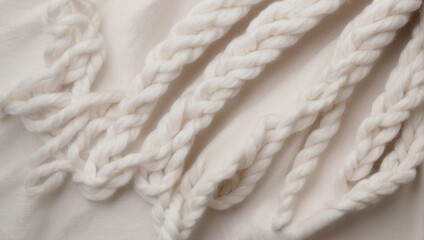 Fototapeta na wymiar top view white woolen cloth