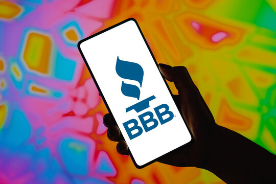 December 22, 2023, Brazil. In this photo illustration, the Better Business Bureau (BBB) logo is displayed on a smartphone screen.