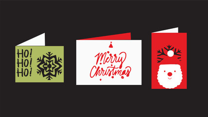 Winter Foliage Holiday cards. Universal Christmas templates with decorative