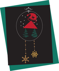 Merry and Bright Corporate Holiday cards. Universal abstract creative artistic templates with Christmas tree۔