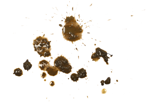  Wet mud, stains texture isolated on white, top view, clipping path