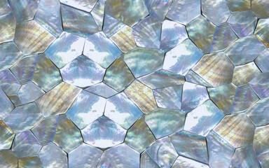 Blue mother of pearl texture in faceted pattern high resolution