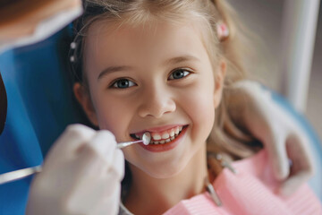 little girl at a Children's dentistry for healthy teeth and beautiful smile