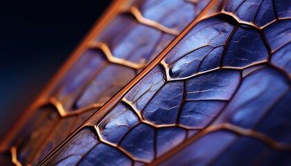 Close-Up View of Blue and Gold Leaf