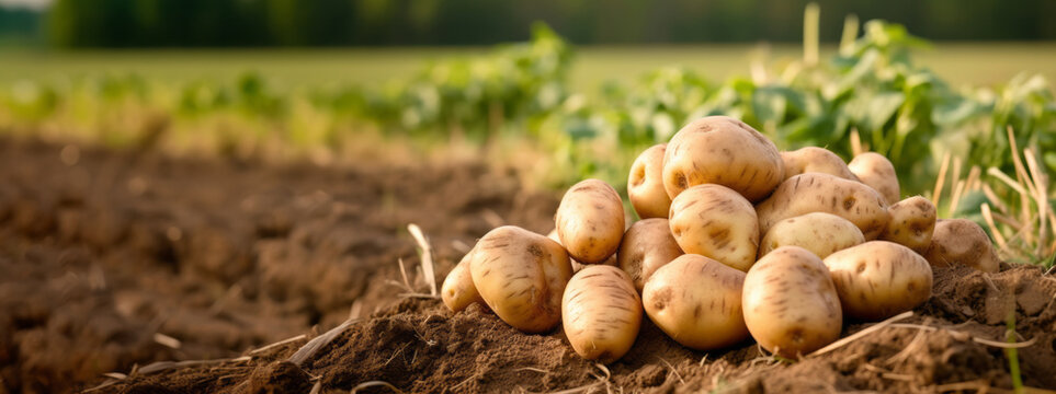 A Heap of Potatoes Grown in a Vast Open Field