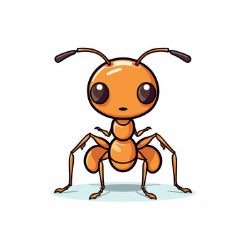 Ant flat vector illustration. Ant cartoon hand drawing isolated vector illustration.