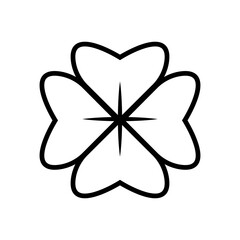 Naklejka premium Clover leaf line icon