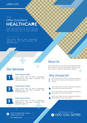 Medical hospital healthcare vector flyer design