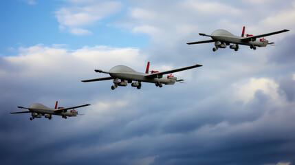 Fototapeta na wymiar Military drone in the sky