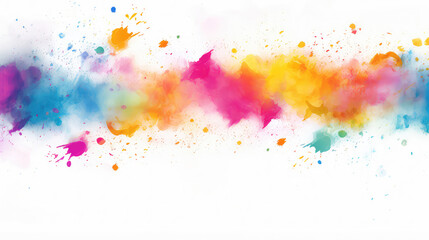 Bright and colorful Happy Holi banner postcard template