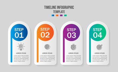 Infographics design template, Business concept with 4 steps or options, can be used for workflow layout, diagram, web design.