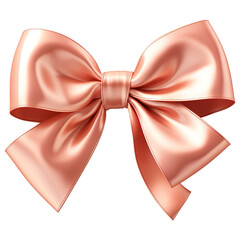 Realistic Ribbon and bow isolated against transparent PNG background. Gold ribbon. Generative AI illustration