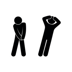 strange people, emotion icon, stick figure human silhouette