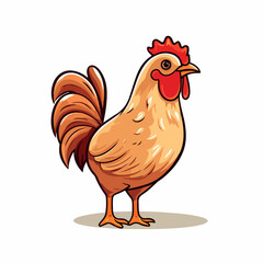 Chicken flat vector illustration. Chicken cartoon hand drawing isolated vector illustration.