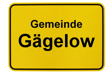 Illustration eines Ortsschildes der Gemeinde Gägelow in Mecklenburg-Vorpommern