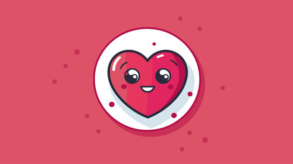 Fototapeta premium smiling red heart emoji character, valentine's day icon. vector illustration