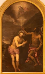 Poster Im Rahmen VICENZA, ITALY - NOVEMBER 7, 2023: The painting of Baptism of Jesus in the church Chiesa di Santo Stefano by Alessandro Maganza (1556–1630). © Renáta Sedmáková