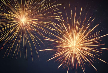 Obraz premium Bright fireworks bursting with sparks against a night sky.