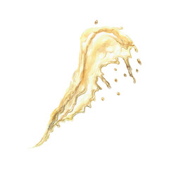 Splashes of champagne watercolor. Vector illustration of a drink. Greeting cards, wedding invitations, banners, posters for New Year, festivals.