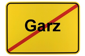 Illustration eines Ortsschildes der Gemeinde Garz in Mecklenburg-Vorpommern