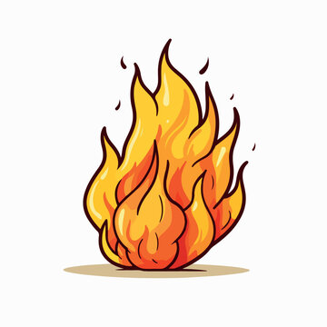 Fire flat vector illustration. Fire cartoon hand drawing isolated vector illustration.